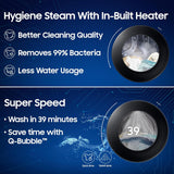 Samsung 12 kg (Wash) / 7 kg (Dry), 5 Star, AI EcoBubble, AI Energy Mode, Air Wash, Super Speed, Hygiene Steam, Wi-Fi, Digital Inverter, Fully-Automatic Front Load Washer Dryer (WD12FG5B34BBTL, Black)