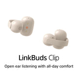 Sony LinkBuds Clip Open-Ear Truly Wireless Earbuds Greige (WF-LC900/CZ), AI Calls, 37H Battery, Touch Controls, Water Resistant