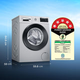 Bosch WGA242ISIN 9 Kg 5 Star Front Load Fully Automatic Washing Machine, AI ActiveWater Plus, Auto Dosing, 1200 RPM