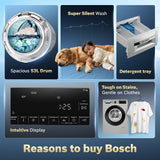 Bosch WGA242ISIN 9 Kg 5 Star Front Load Fully Automatic Washing Machine, AI ActiveWater Plus, Auto Dosing, 1200 RPM
