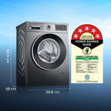 Bosch WGA254IRIN 10 Kg 5 Star Front Load Fully Automatic Washing Machine, AI ActiveWater Plus, Auto Dosing, 1400 RPM, In-built Heater