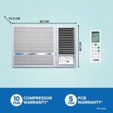Blue Star 1.5 Ton 5 Star, Inverter Window AC (Copper, 2 Way Swing, Multi Sensors, Blue Fins, Self Diagnosis, WIA518LXU, White)