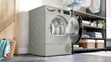 Bosch 10 kg Front Load Fully-Automatic Condenser Tumble Dryer, 100% Drying, 5 Drying Options, Reduces 99.9% Allergens, Ready-to-Wear No Crease, Silver Inox, WQG2520XIN