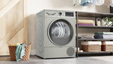 Bosch 10 kg Front Load Fully-Automatic Condenser Tumble Dryer, 100% Drying, 5 Drying Options, Reduces 99.9% Allergens, Ready-to-Wear No Crease, Silver Inox, WQG2520XIN