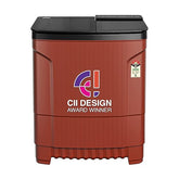 Godrej 8 Kg 5 Star With 460 PowerMax Wash Motor Semi-Automatic Top Load Boderless Design Washing Machine Appliance (WSEDGE ULT 80 5.0 DB2M CSRD, Crystal Red, With Toughened Glass Lid)