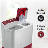 Samsung 7.5 Kg Inverter 5 Star Semi Automatic Top Load Washing Machine (WT75B3200RR/TL, Light Grey & Red Base, Air turbo drying, 5 Year Warranty on Wash Motor)