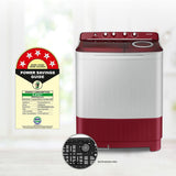 Samsung 7.5 Kg Inverter 5 Star Semi Automatic Top Load Washing Machine (WT75B3200RR/TL, Light Grey & Red Base, Air turbo drying, 5 Year Warranty on Wash Motor)