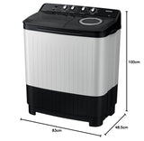 Samsung 7.5 kg, 5 Star, Semi-Automatic Top Load Washing Machine (WT75C3200GG/TL, Air Turbo Drying, Light Gray)