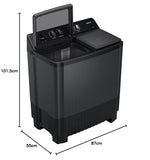 Samsung 9 5 Star Semi-Automatic Top Load Washing Machine Appliance (WT90B3560GB/TL,DARK GRAY)