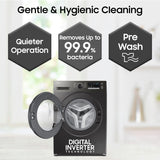 Samsung 7 Kg 5 Star Fully Automatic Front Load Washing Machine with Hygiene Steam, Diamond Drum, Digital Inverter Motor, Quick Wash & LED Display (WW70FG4S02ABTL, Black)