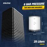 Voltas Aqua Prime 25L Water Heater 2000W, Warranty of 7 years on Tank, 3 Years on Heating Element, 2 Years on Product by Voltas|Free Installation| Free Connecting Pipe|Copper Element|8 Bar (White)