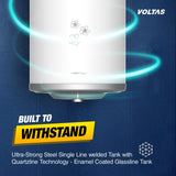 Voltas Aqua Prime 25L Water Heater 2000W, Warranty of 7 years on Tank, 3 Years on Heating Element, 2 Years on Product by Voltas|Free Installation| Free Connecting Pipe|Copper Element|8 Bar (White)
