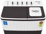 Voltas Beko WTT80UHA/BRSSWH5PODE 8 Kg Semi-Automatic Top Load Washing Machine – 5 Star, Soft Close Lid, Double Waterfall | Burgundy