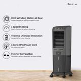 Havells Zurii 40 Litres Tower Air Cooler with Dust Filter Net (Low Water Alarm, Black & Grey)