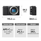 Sony Alpha ZV-E10K Mirrorless Vlog Camera with SELP1650 Ver. 2 Lens | 24.2MP APS-C, 4K, Power Zoom