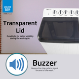 Voltas Beko 12 Kg Semi-Automatic Washing Machine, WTT120UPA/GRSS