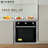 Faber 80 L Built-in Electric Oven with 4 Cooking Functions, Mechanical Timer & Fan-Assisted Heating - FBIO 80L 4F
