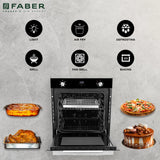 Faber 83 L Built-in Electric Oven with 6 Cooking Functions, Air Fry & 3D Hot Air Circulation - FBIO 83L 6F AF BK