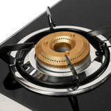 Faber 77 cm 3 Burner Gas Cooktop with Brass Burners, Manual Ignition & Toughened Black Glass – Cooktop Jumbo 3BB BK