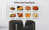 Glen Digital Air Fryer Oven for Home, 12 Litre, 2000W, 8 Preset Function, Rotisserie, Digital Display &amp; Controls, Airfryer to Dehydrate, Bake, Roast, Toast with Less Oil, 8 Accessories (SA-3040DSS)