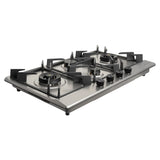 Faber 90 cm Built-in Gas Hob with 4 Brass Burners, Auto Ignition & Flame Failure Device - HOB INSPIRIA 904 BR AI FFD SS LPG