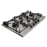 Faber 90 cm Built-in Gas Hob with 4 Brass Burners, Auto Ignition & Flame Failure Device - HOB INSPIRIA 904 BR AI FFD SS LPG