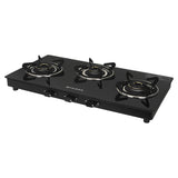 Faber 3 Burner Gas Cooktop with Designer Forged Burners, Manual Ignition & Tempered Glass Top – COOKTOP MIST 3BB AURA