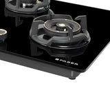 Faber 75 cm 3 Burner Built-in Gas Hob with Brass Burners, Auto Ignition & Flame Failure Device – HOB EXPERIA HT 753 ALU AI FFD