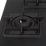 Faber 4 Burner Gas Cooktop with Brass Burners, Auto Ignition & Matt Finish Glass – COOKTOP EVOKE 4BB BK CI AI