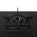 Faber 4 Burner Gas Cooktop with Brass Burners, Auto Ignition & Matt Finish Glass – COOKTOP EVOKE 4BB BK CI AI