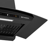 Faber Agile 75cm 1500m³/hr BLDC Autoclean Curved Shape Chimney | Built In Oil Collector | Touch & Gesture Control - Hood Agile BLDC FL HC SC BK IN 75