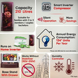 LG 210 L Direct Cool Single Door 5 Star Refrigerator with Base Drawer with Smart Inverter Compressor, Moist ‘N’ Fresh, Fast Ice Making (Red WaterLily, GL-D231ARWU)