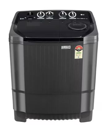 LG 8Kg Semi Automatic Washing Machine, Roller Jet Pulsator + Soak, Middle Black, 5 Star(P8015SKAZ)