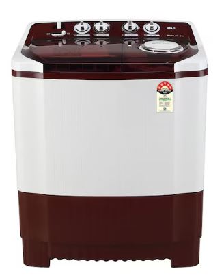 LG 8Kg Semi Automatic Washing Machine, Roller Jet Pulsator + Soak, Burgundy, 5 Star(P8035SRAZA)