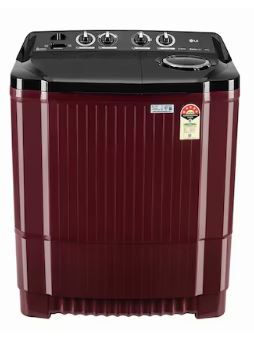 LG 8.5KG Semi Automatic Top Load Washing Machine, Roller Jet Pulsator + Soak, Burgundy,5 Star