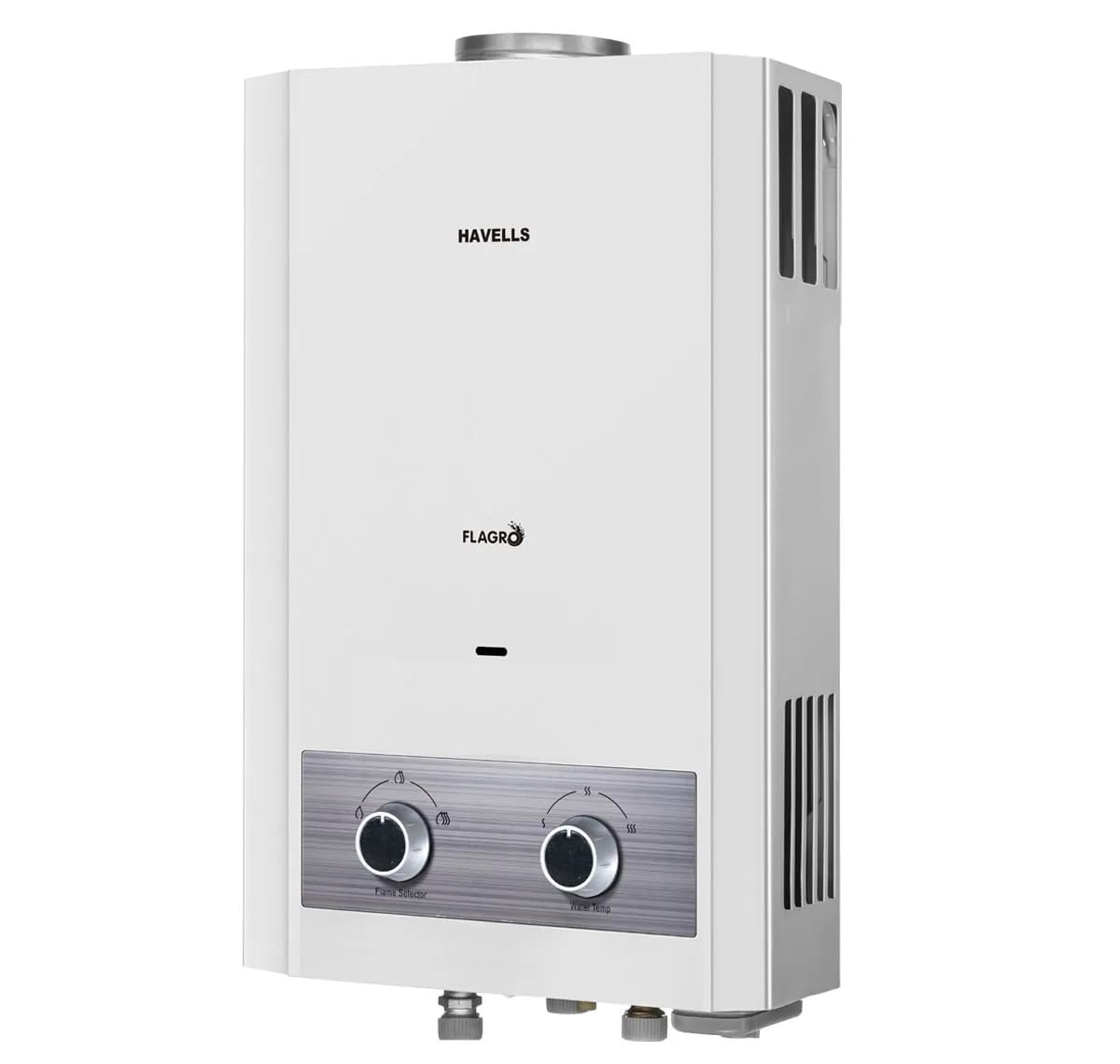 Havells Flagro 5.5L LPG Instant Geyser | Heat Exchanger | Anti-Dry Burn Protection | Child Safety Lock | Low Water Pressure Start | Flame-Out Protection | 2-Year Warranty (White, 5.5 Liter)
