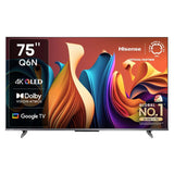 Hisense 189 cm (75 inches) Q6N Series 4K Ultra HD Smart Google QLED TV (Grey)