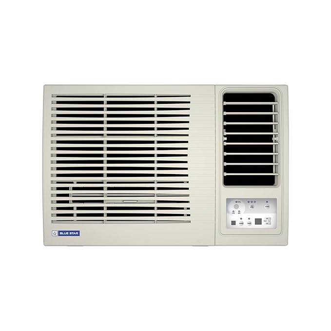 Blue Star 0.8 Ton 3 Star Fixed Speed Window AC (Copper, Turbo Cool, Fan Modes-Auto/High/Medium/Low, Hydrophilic Blue Fins, Dust Filters, Self-Diagnosis, WFE309L, White)