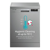 Voltas Beko 14 Place Setting Dishwasher, AquaFlex, AquaIntense (DF14S2,Silver), Free 1 Year Extended warranty