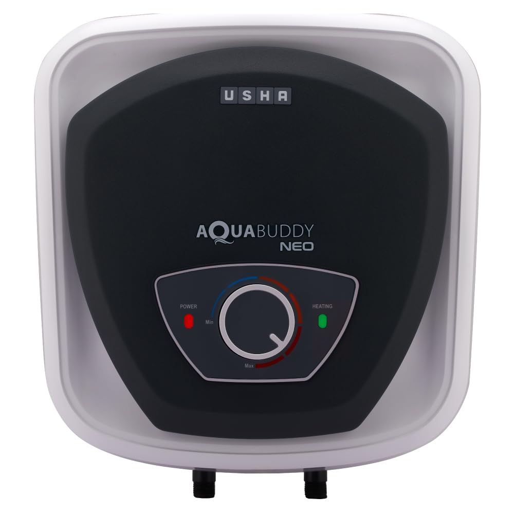USHA AquaBuddy Neo Geyser 25 Litre 5 Star BEE Rating | Copper Heating Element | Storage Water Heater with Anti-Rust Protection | Warranty: 8 Yr Tank, 2 Yr Product