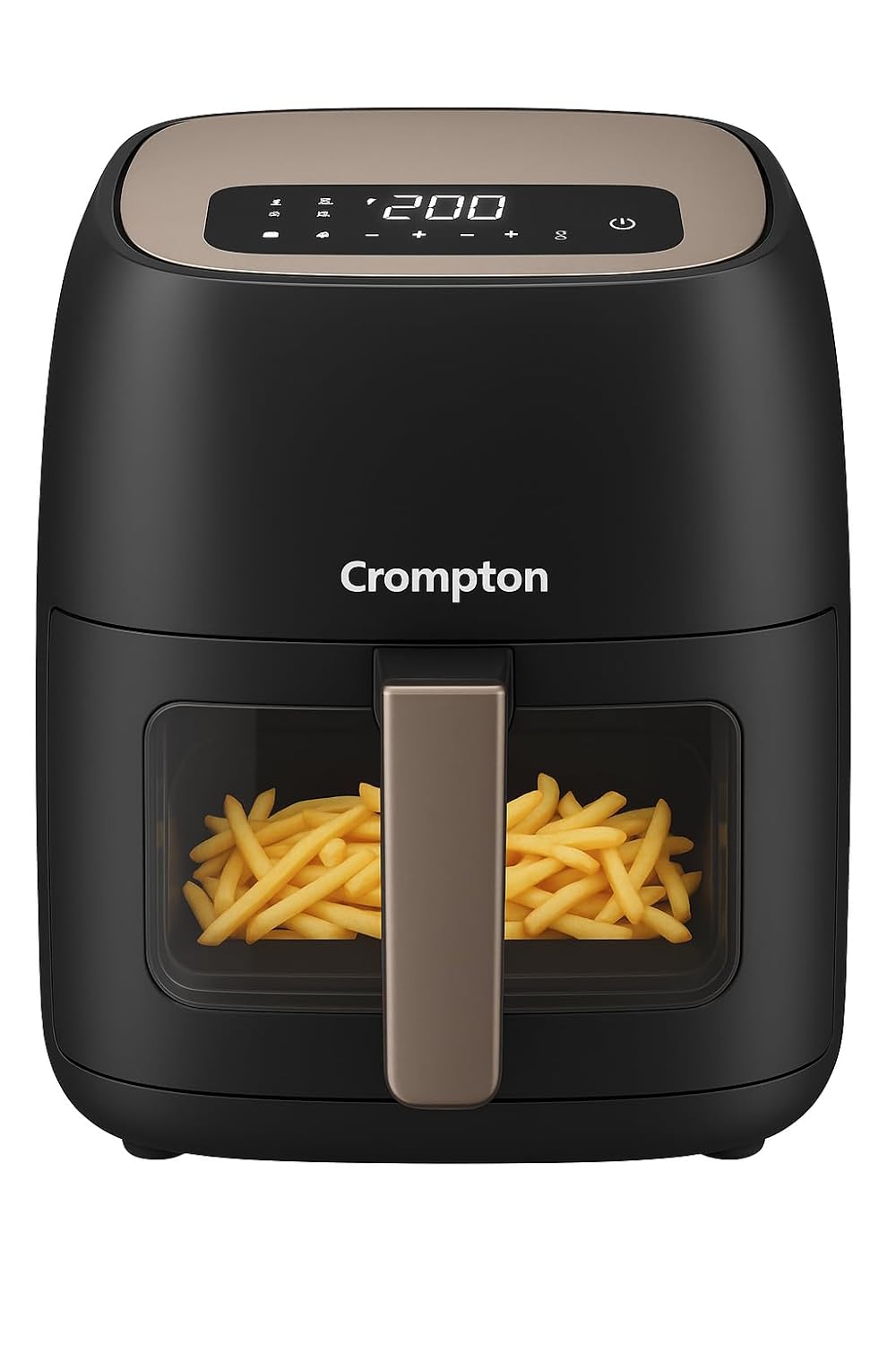 Crompton Ameo DLX 4.2L Digital Air Fryer with Live Cooking Window | 1450W Super Helix Heating | 7-in-1 Functions | Quick Fry Technology | Low Noise | Oil-Free Healthy Cooking | 2 Year Warranty