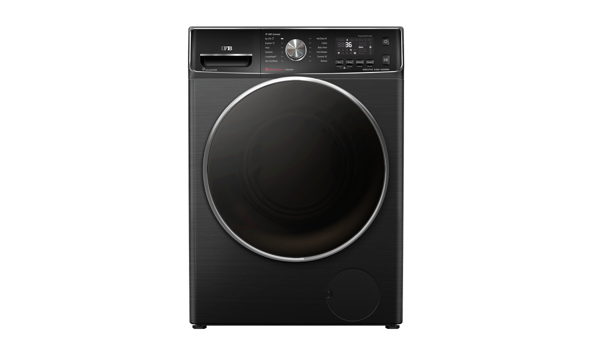 IFB 9 Kg 5 Star AI Eco Inverter Fully Automatic Front Load Washing Machines with Wifi (EXECUTIVE BHC 9014 SSLC, Black, Oxyjet™ 9 Swirl Wash, 4 Years Comprehensive Warranty)