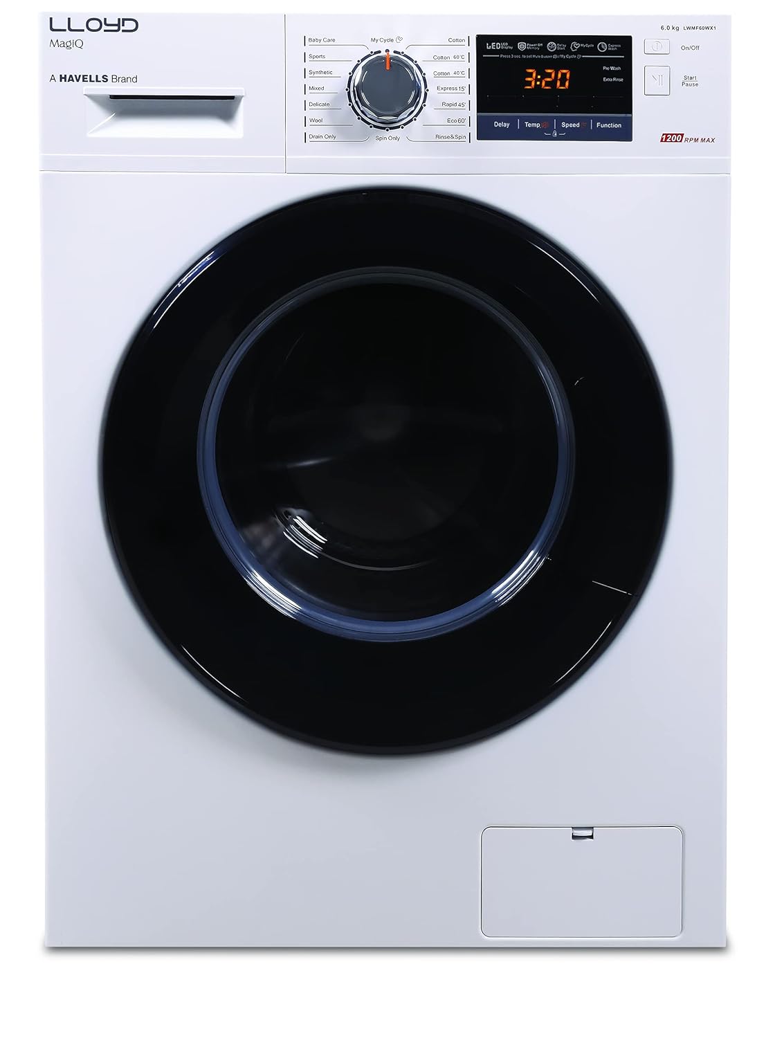 Havells-Lloyd 7 kg Fully Automatic Front load washing machine (GLWMF70WX3 White, 90° Self Clean)