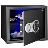 Lifelong 34 L Carbon Steel Digital Safe Locker Box For Home &amp; Office | Inbuilt LED Light | Essential Smart Home Locker for Gold, Jewellery, Cash | Tijori Box, Wardrobe Compatible, 1 Yr Warranty, Black