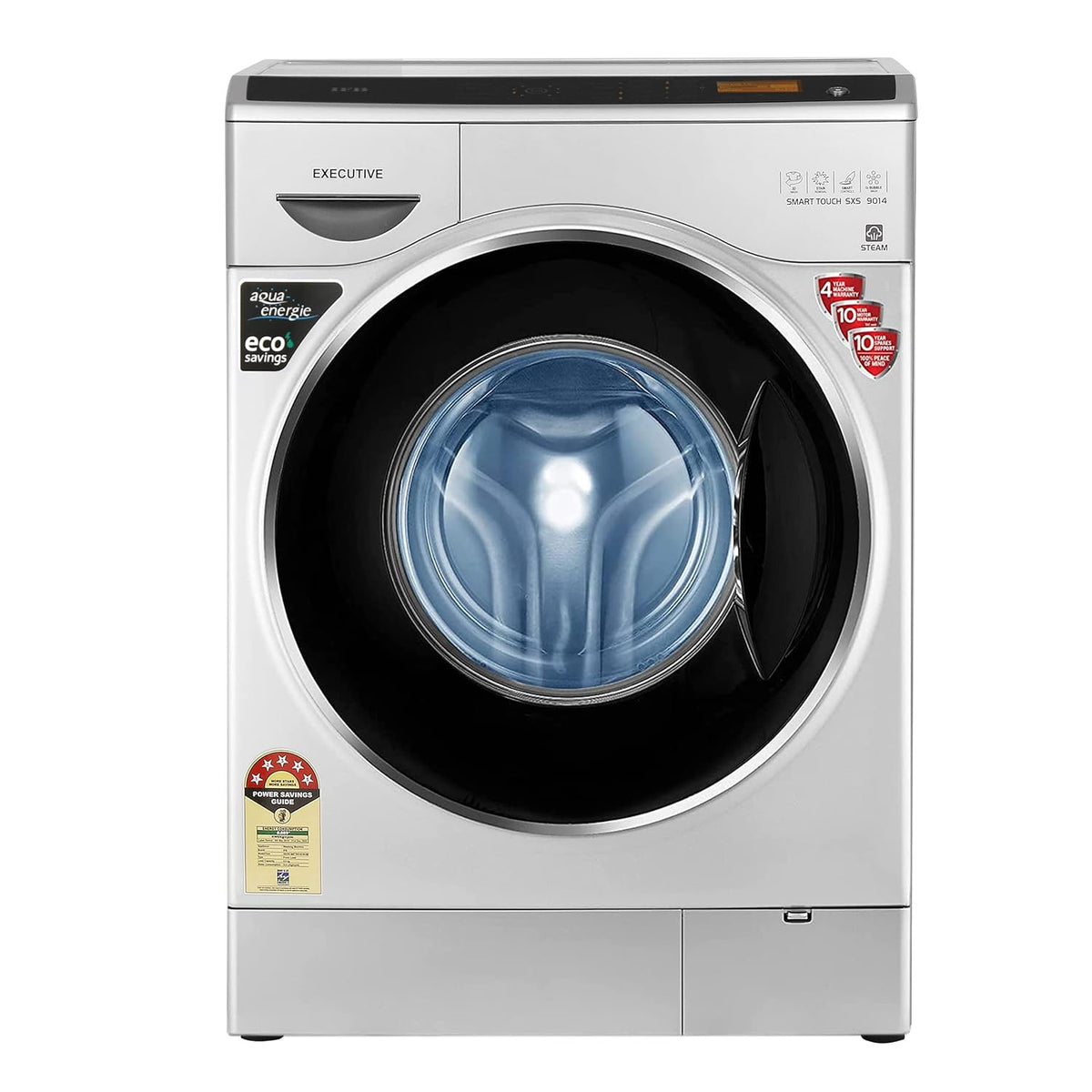 IFB 9 Kg 5 Star Front Load Washing Machine 2X Power Steam (EXECUTIVE SMART TOUCH SXS, Silver, O2 Bubble Wash, 4 years Comprehensive Warranty)