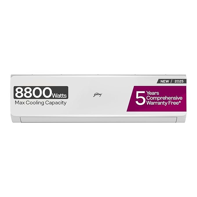 Godrej 3 Ton 3 Star, 5-In-1 Convertible Cooling, Inverter Split AC (Copper, 2025 Model, Heavy duty cooling at 52 °C, AC 3T SIC 36JTC3 WZP, White)
