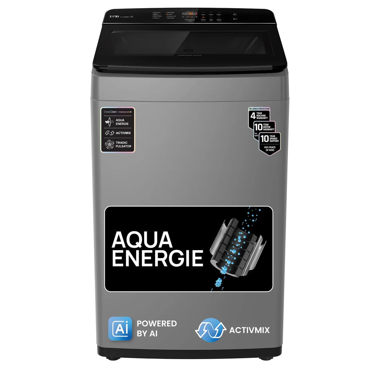 IFB 7 Kg 5 Star with Eco Inverter, AI Powered, Fully Automatic Built-in Heater Top Load Washing Machine ( TL701MG1S ,ActivMix, Aqua Energie, Med Grey)