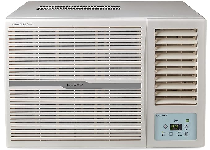 Lloyd 1.0 Ton 2 Star Fixed Speed Window AC (Copper, White with Silver Deco Strip, GLW12C2YWSEW)
