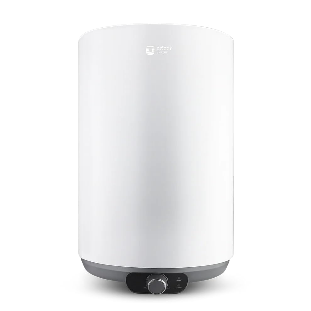 Orient Electric Aquanova Neo 10L 5 Star Storage Water Heater (White, Vertical, 2000W) | Glassline Tank | Incoloy Heating Element | Whirlflow Technology | 7 Years Tank Warranty (White, 10 Liter)