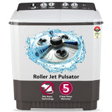 LG 10 kg 5 Star Semi-Automatic Top Load Washing Machine Appliance (P1040RGAZ, Dark Gray, Roller Jet Pulsator)